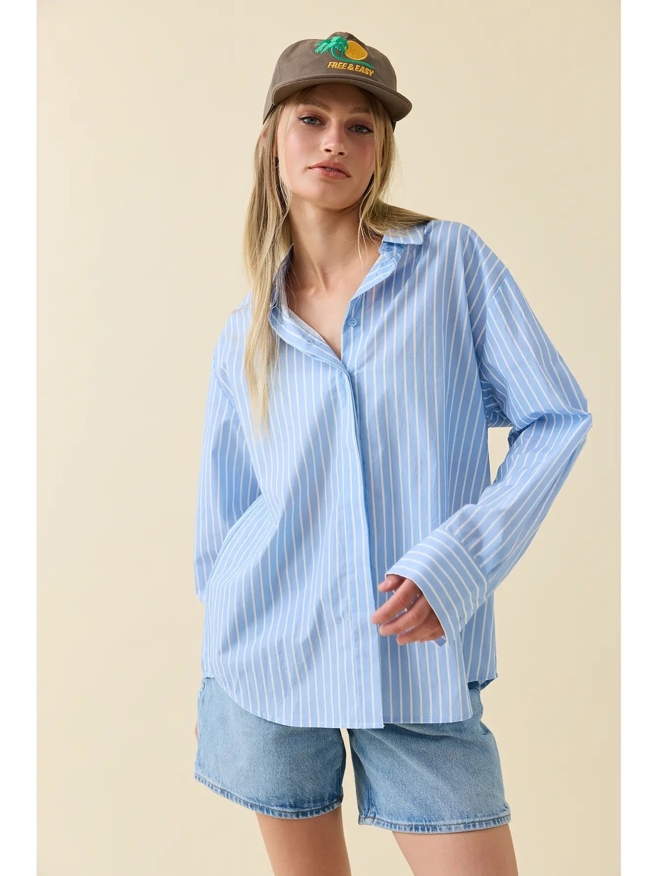 Blue Stripe Long Sleeve - Cowgirls & City Chics
