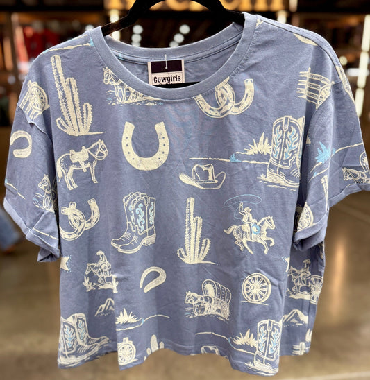 {Blues} Wild West Tee - Cowgirls & City Chics