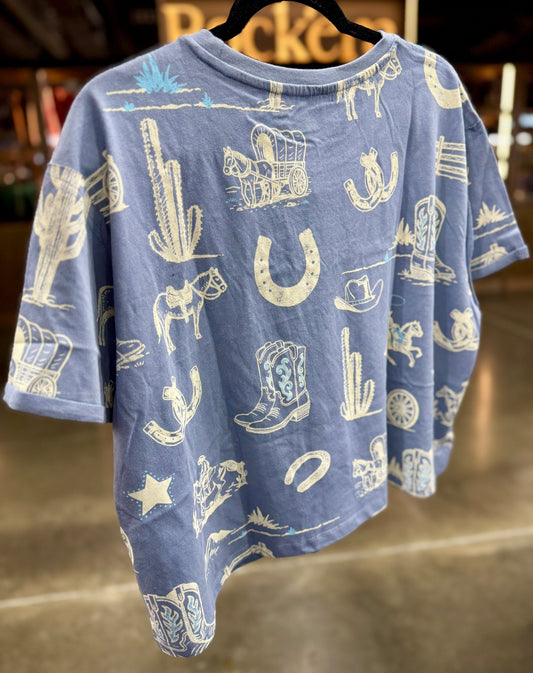 {Blues} Wild West Tee - Cowgirls & City Chics