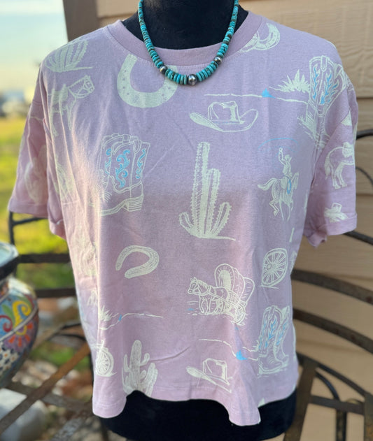 {Blush} Wild West Tee - Cowgirls & City Chics