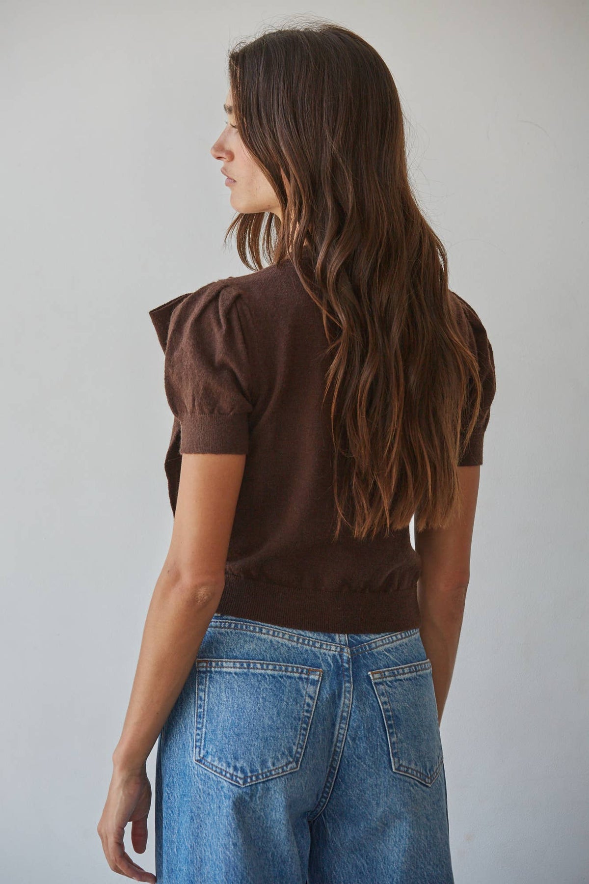 Bow Tie Short Sleeve Sweater Top - Cowgirls & City Chics