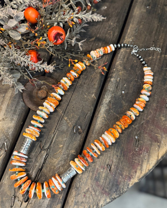 {Bryce} Chunky Orange Spiny Necklace - Cowgirls & City Chics