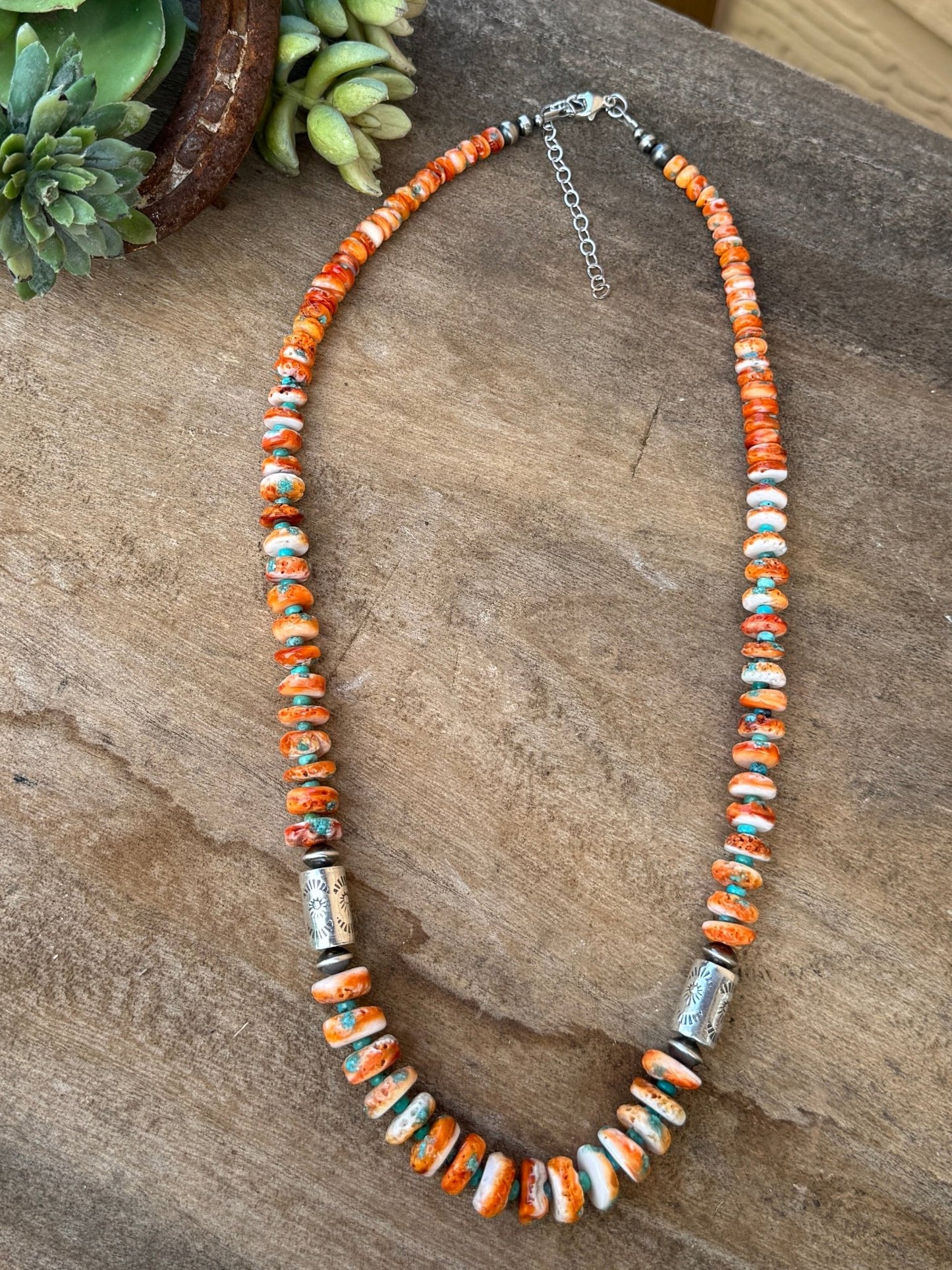 {Bryce} Orange Spiny Barrel Necklace - Cowgirls & City Chics