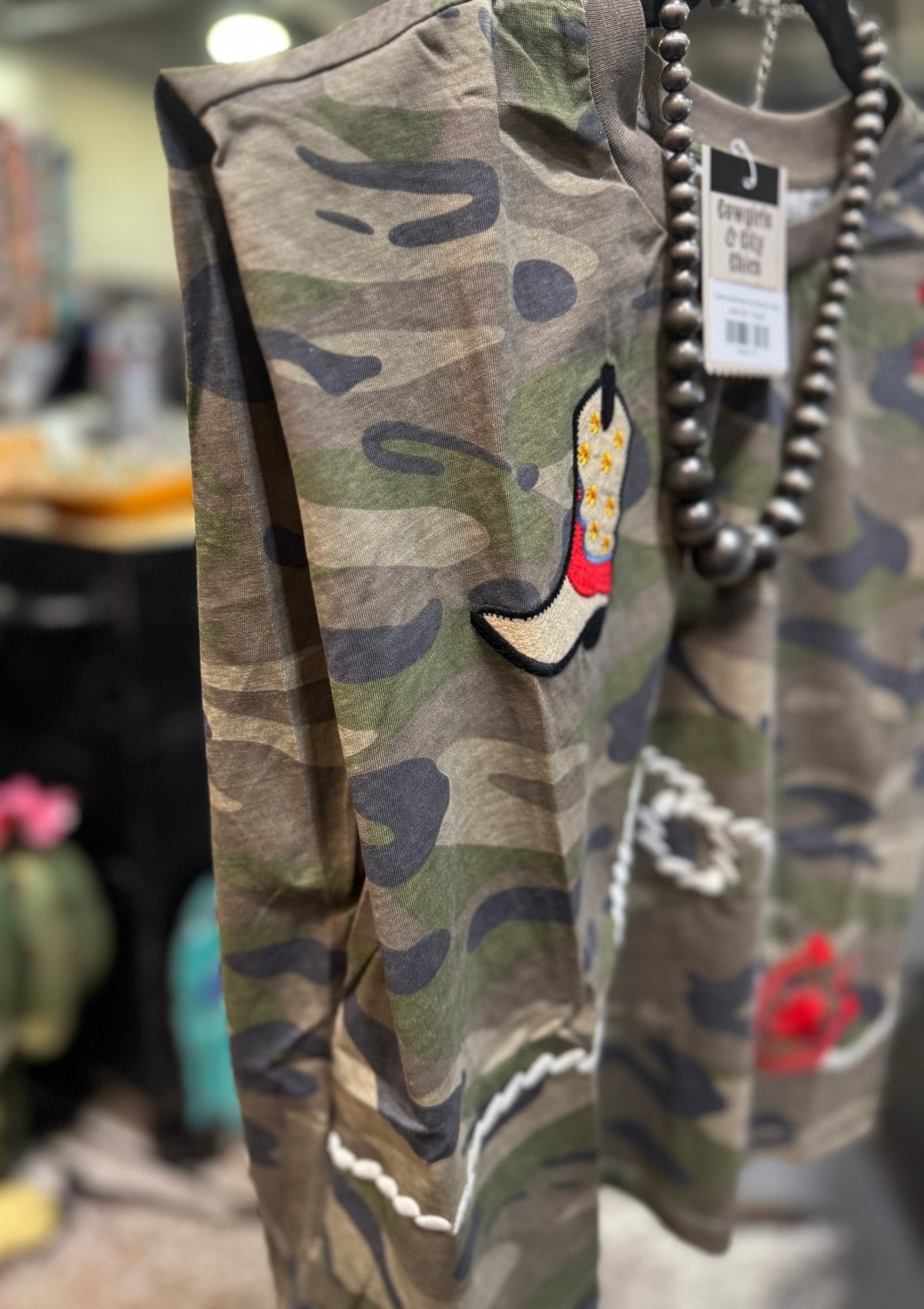 Camo Embroidered Muscle Tank - Cowgirls & City Chics