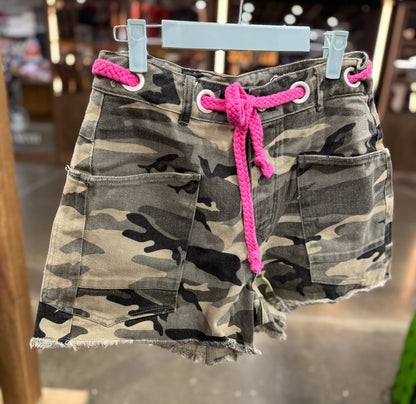 Camo & Pink Denim Shorts - Cowgirls & City Chics