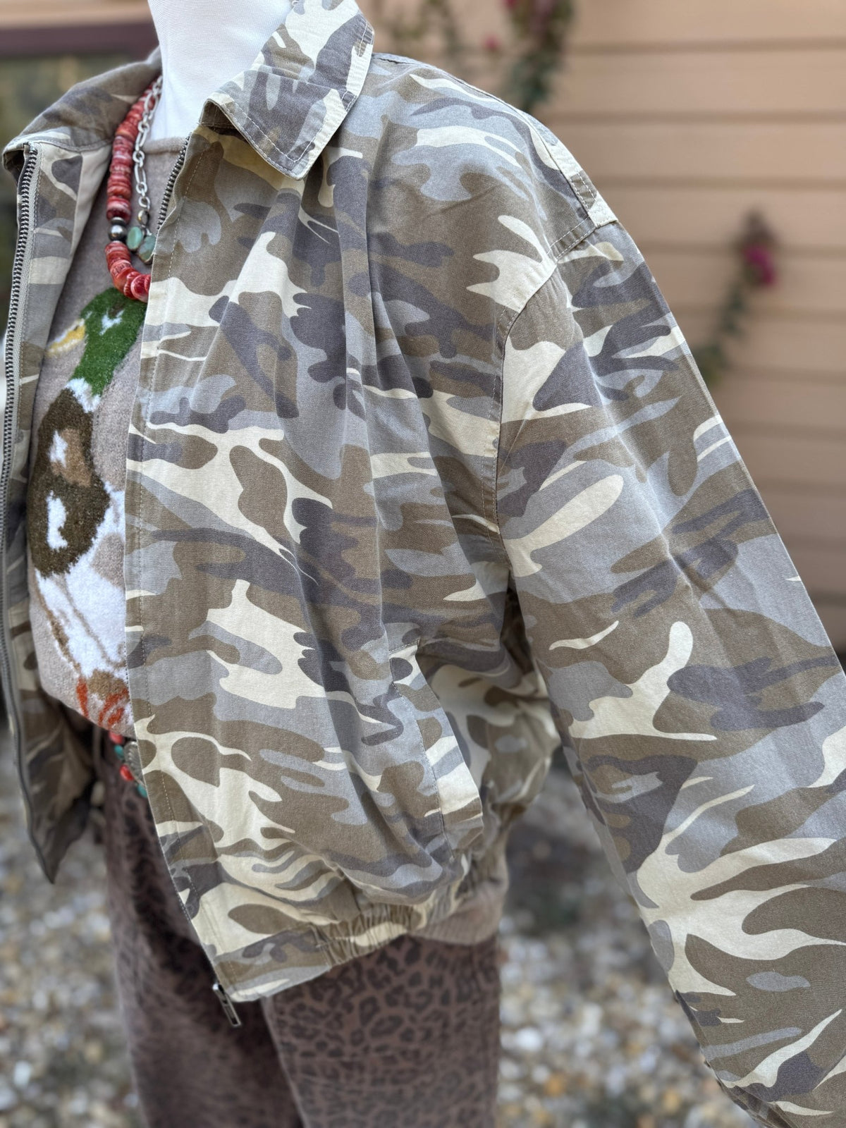 Camouflage Zip-Up Jacket - Cowgirls & City Chics