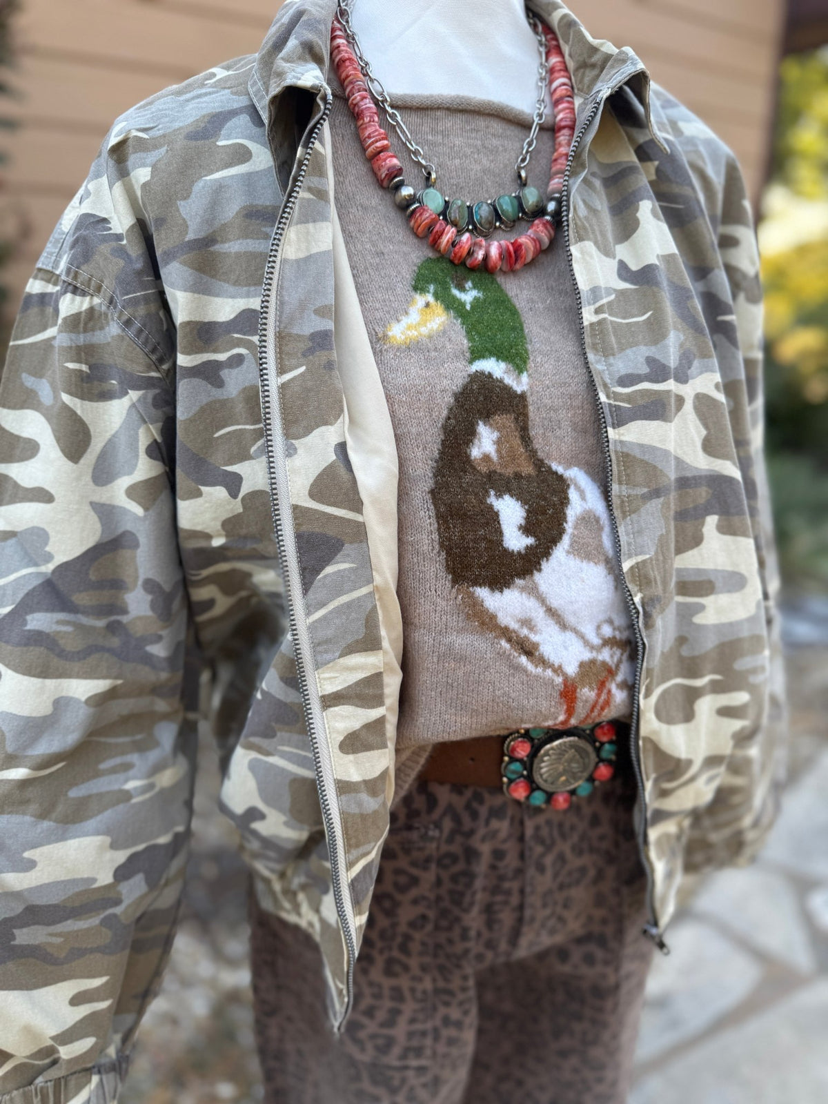Camouflage Zip-Up Jacket - Cowgirls & City Chics