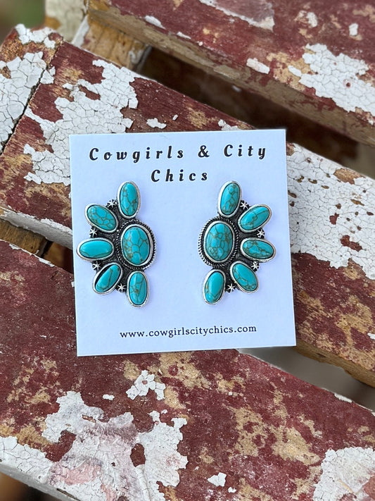 {Cancun} TQ Side Cluster Earrings - Cowgirls & City Chics