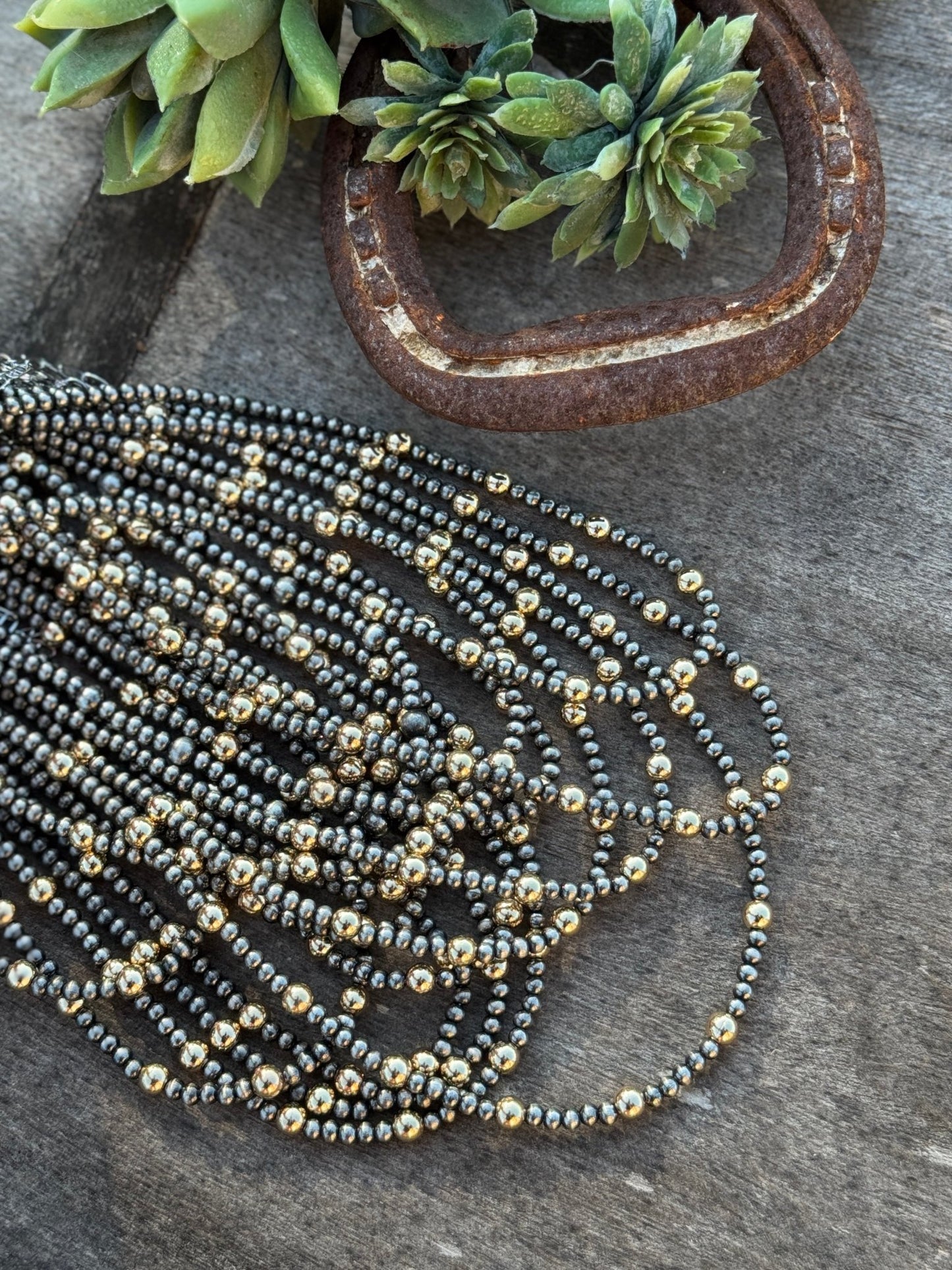 {Charlie} Faux Pearl & Gold Layered Necklace - Cowgirls & City Chics