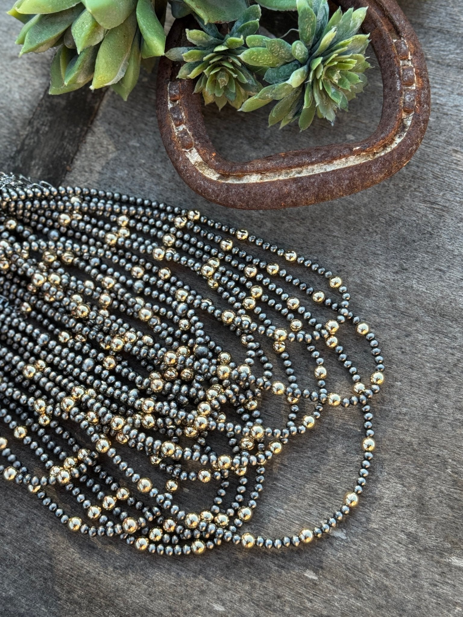 {Charlie} Faux Pearl & Gold Layered Necklace - Cowgirls & City Chics