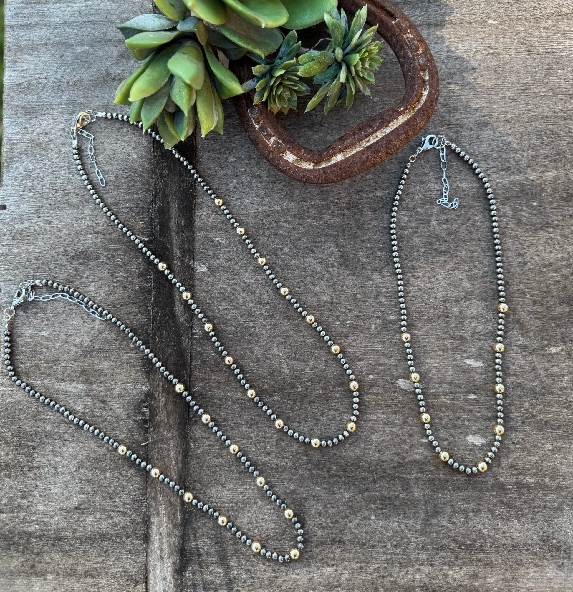 {Charlie} Faux Pearl & Gold Layered Necklace - Cowgirls & City Chics