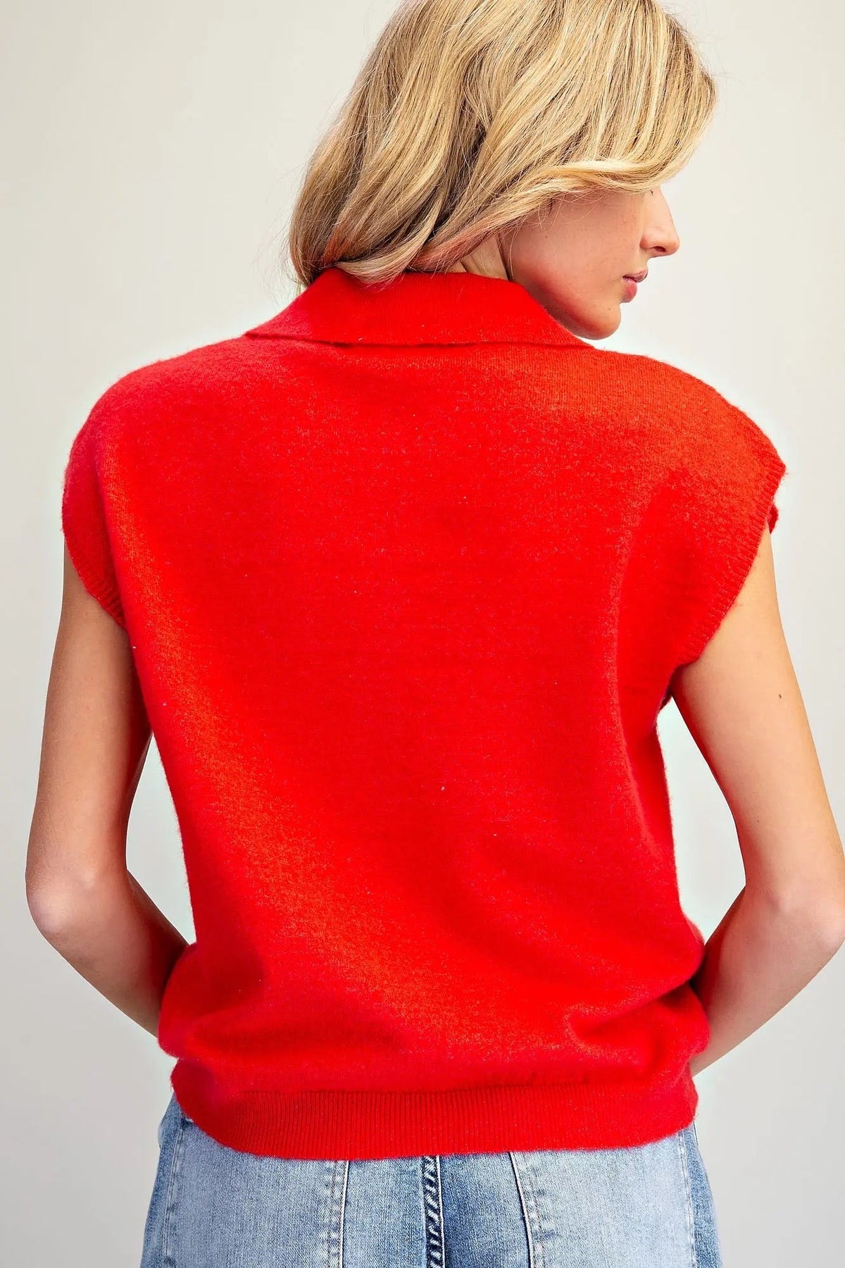 {Cherry} Polo Collar Cap Sleeve Top - Cowgirls & City Chics