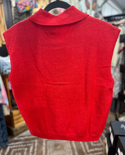 {Cherry} Polo Collar Cap Sleeve Top - Cowgirls & City Chics