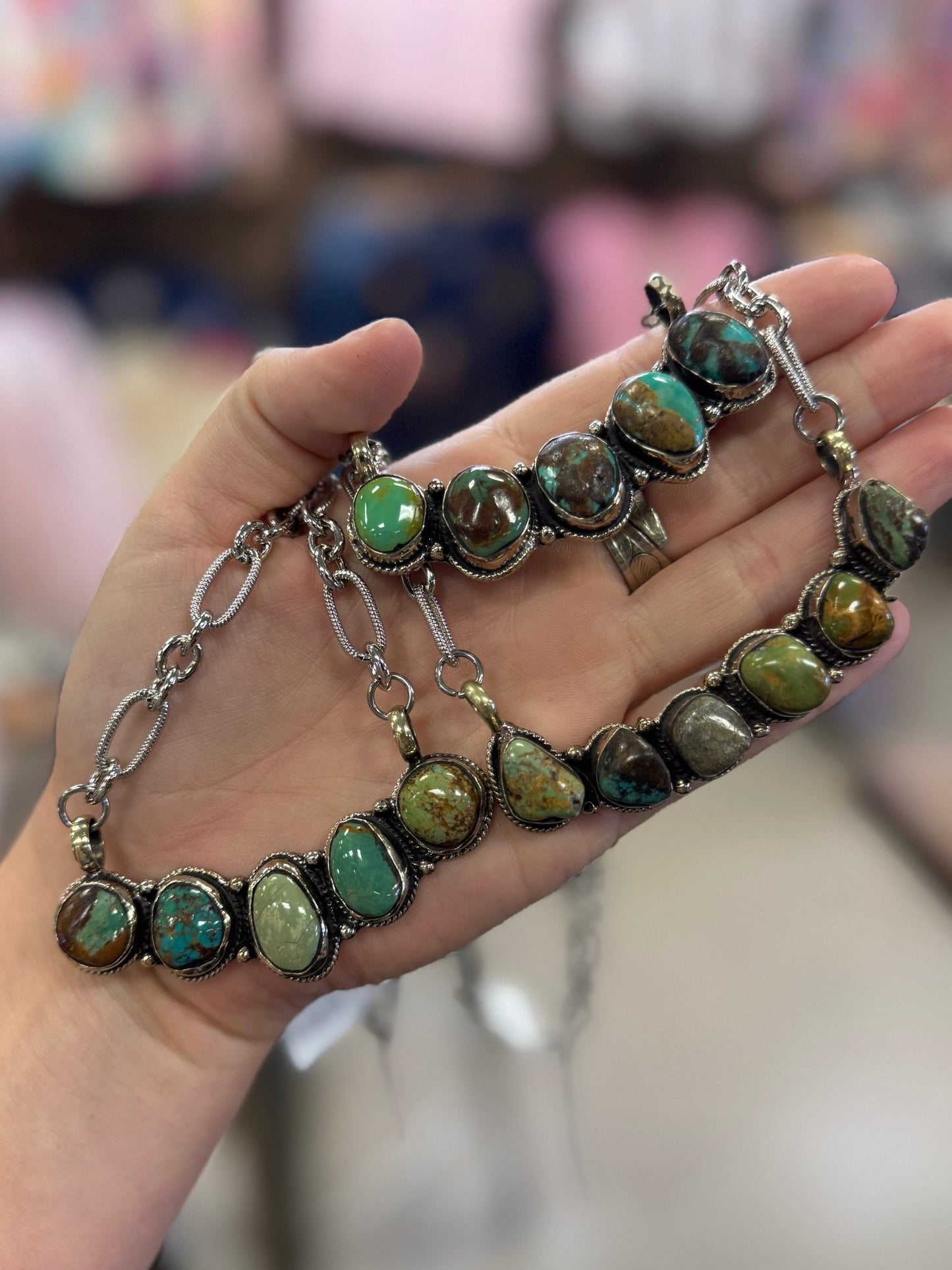 {Cheyenne} Kingman 5 Stone Pendent Necklace - Cowgirls & City Chics