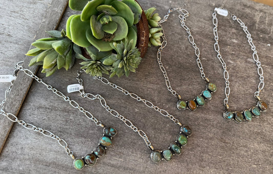{Cheyenne} Kingman 5 Stone Pendent Necklace - Cowgirls & City Chics