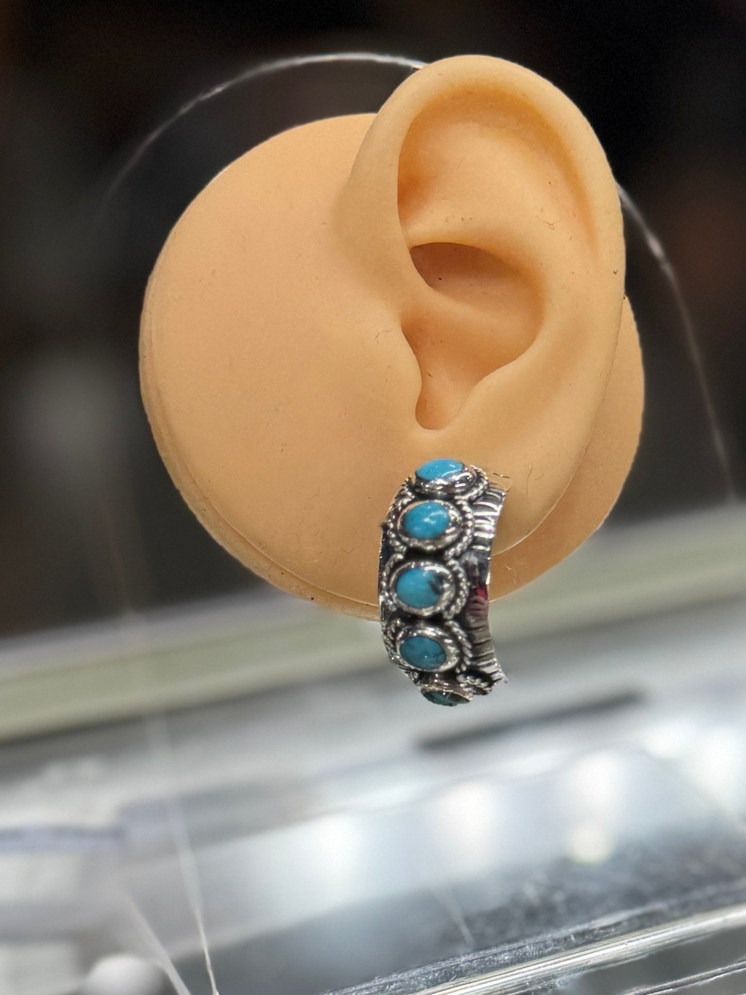 {Cheyenne} Turquoise Hoop Earring - Cowgirls & City Chics