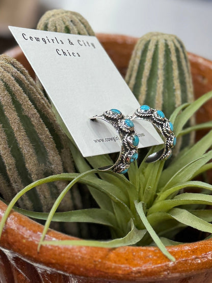 {Cheyenne} Turquoise Hoop Earring - Cowgirls & City Chics