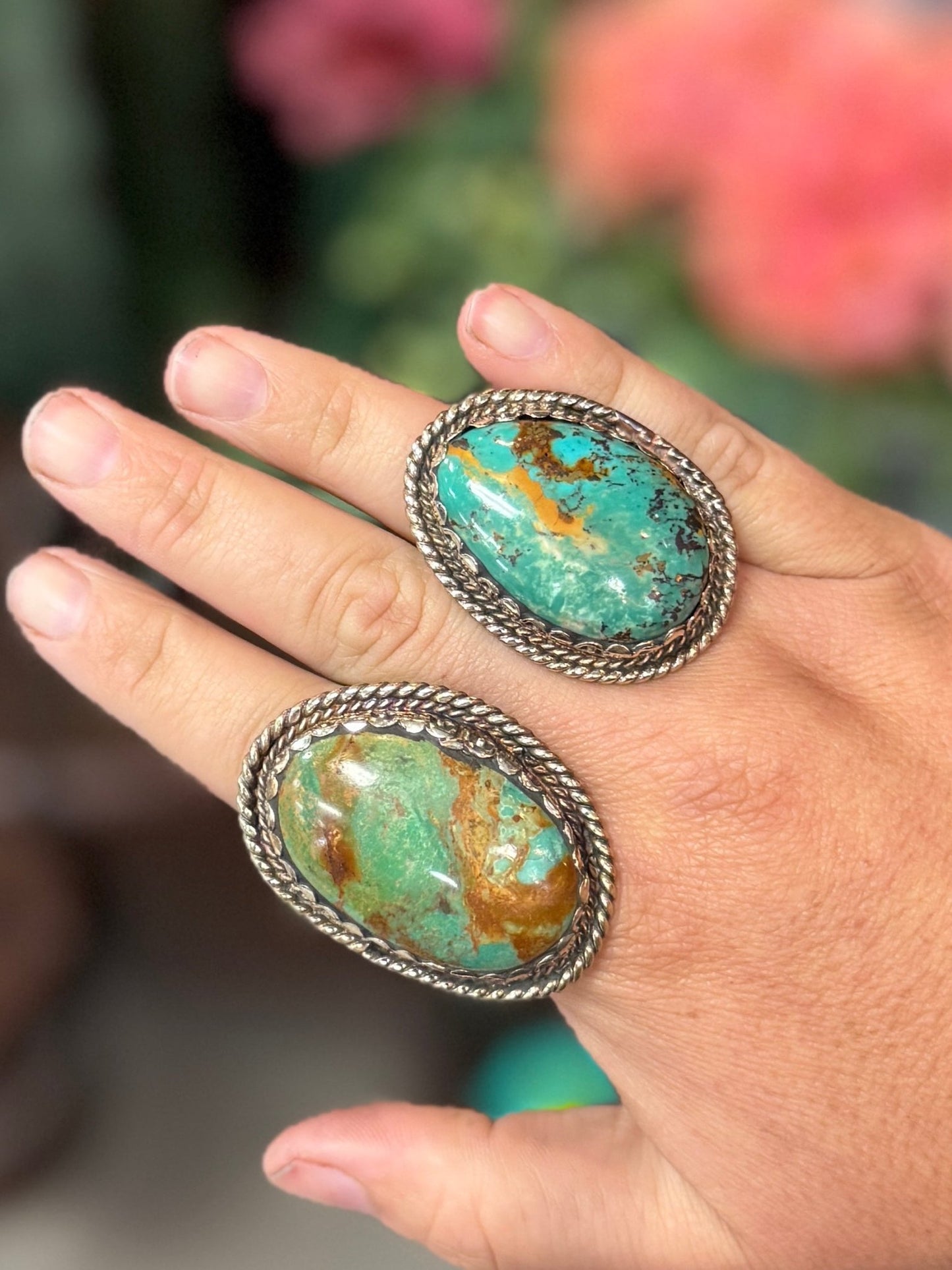 Chunky Kingman Oval Ring - Cowgirls & City Chics
