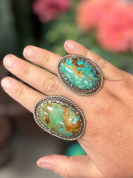 Chunky Kingman Oval Ring - Cowgirls & City Chics
