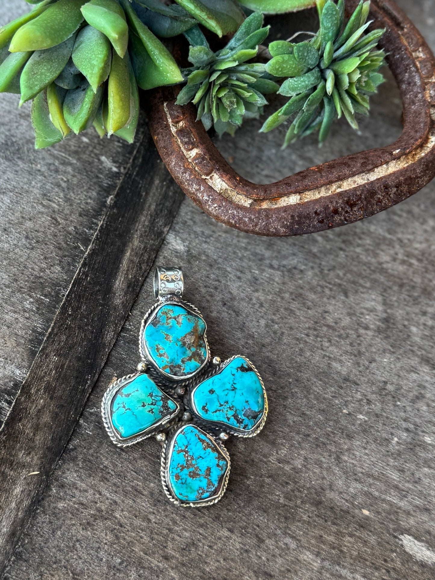 Chunky Kingman Stone Pendent - Cowgirls & City Chics