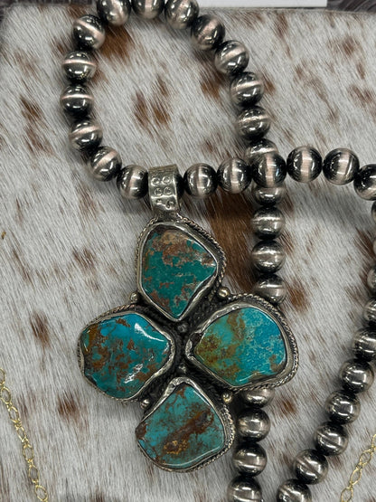 Chunky Kingman Stone Pendent - Cowgirls & City Chics