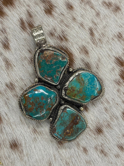 Chunky Kingman Stone Pendent - Cowgirls & City Chics