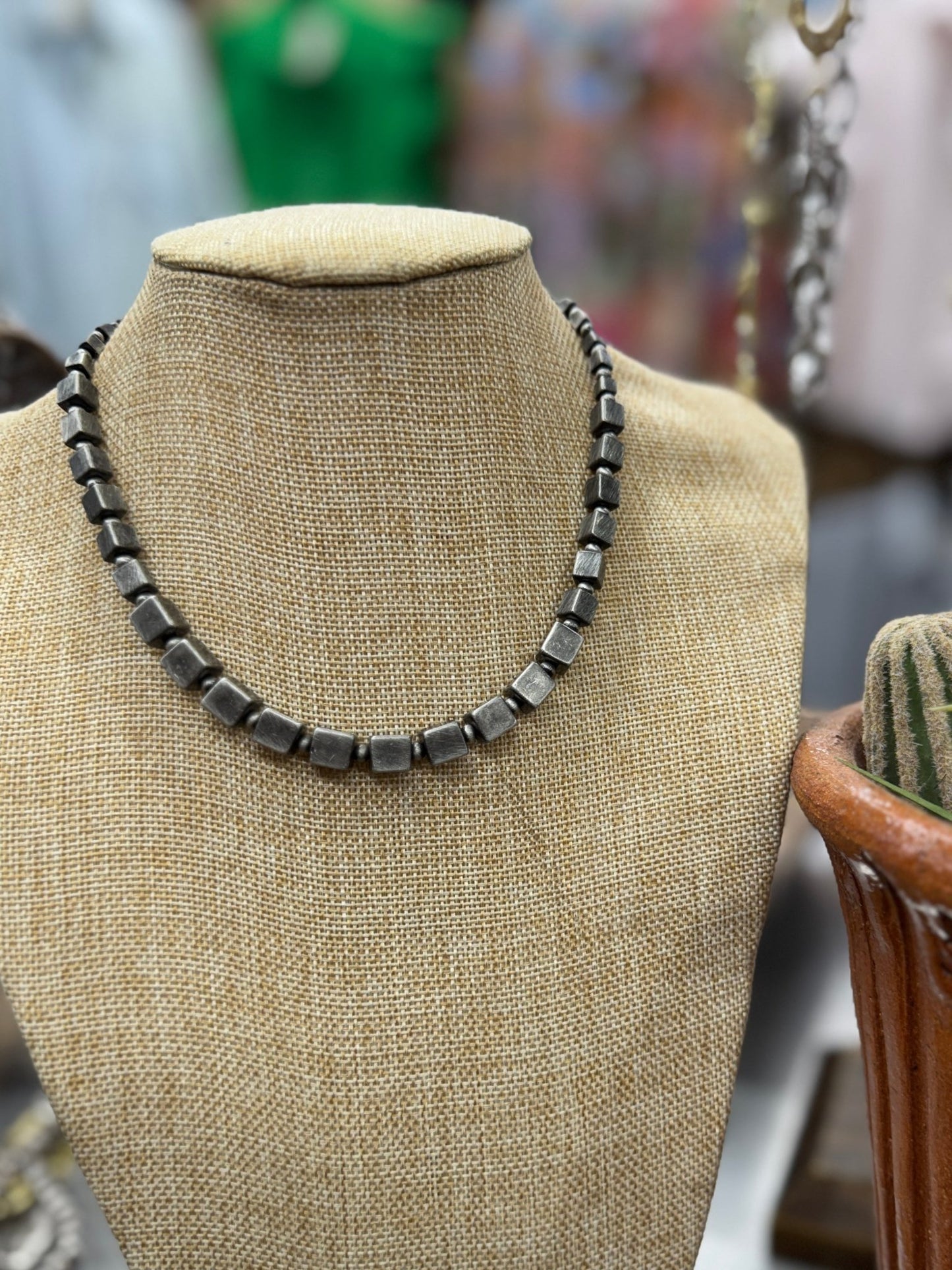 Chunky Square Pearl Necklace - Cowgirls & City Chics