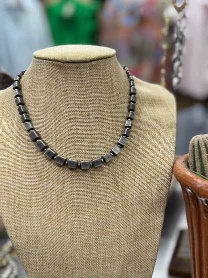 Chunky Square Pearl Necklace - Cowgirls & City Chics