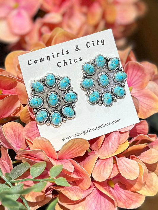 Cluster Turquoise Earrings - Cowgirls & City Chics
