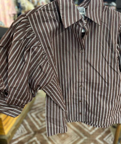 {Coco} Puff Sleeve Stripe Top - Cowgirls & City Chics