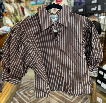 {Coco} Puff Sleeve Stripe Top - Cowgirls & City Chics