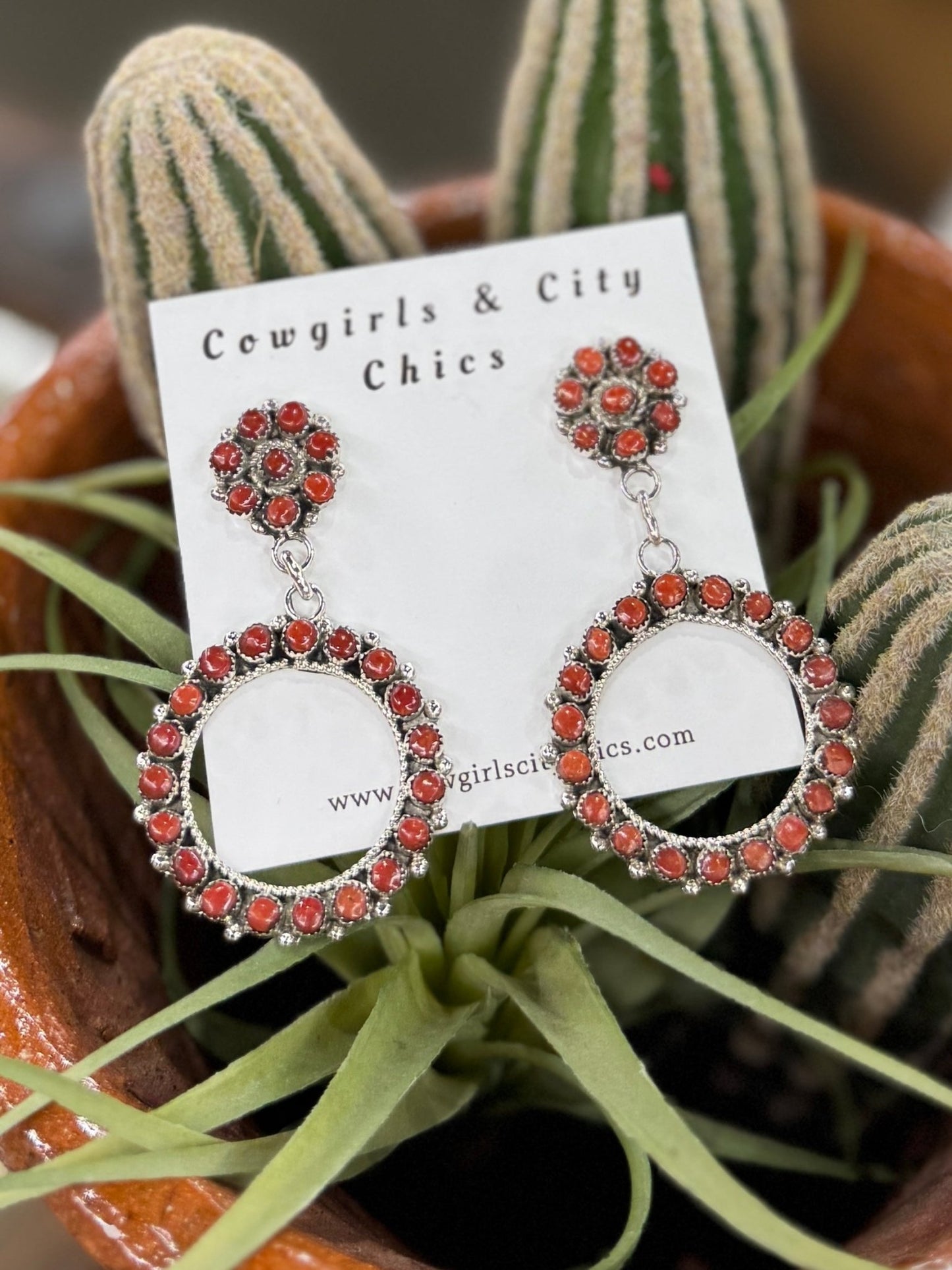Coral Drop Earrings - Cowgirls & City Chics