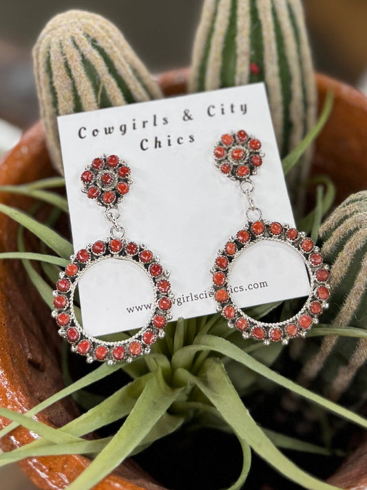 Coral Drop Earrings - Cowgirls & City Chics