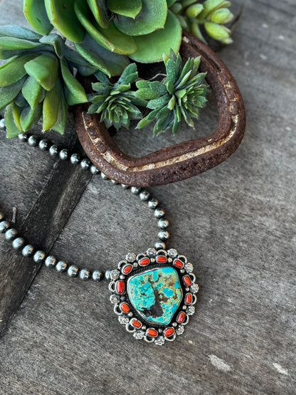 Coral & Kingman Pendent - Cowgirls & City Chics