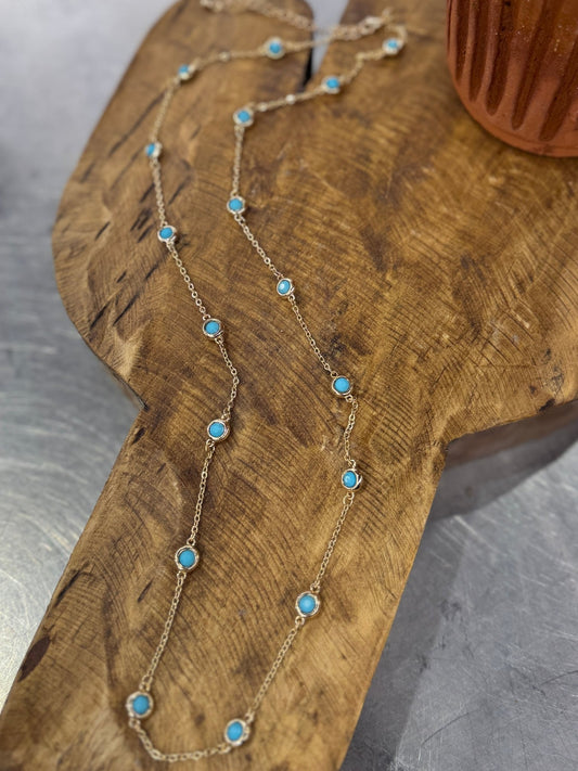 {Corfu} Turquoise Long Necklace - Cowgirls & City Chics