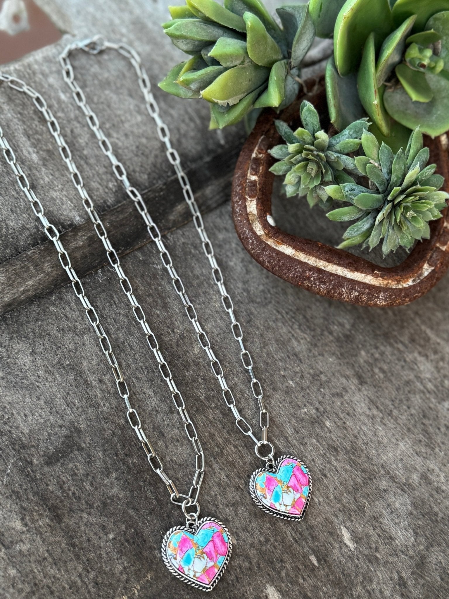 Cotton Candy Heart Necklace - Cowgirls & City Chics