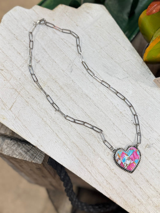Cotton Candy Heart Necklace - Cowgirls & City Chics