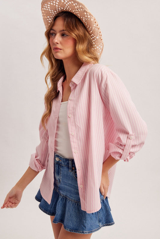 {Cotton Candy} Pink Stripe Long Sleeve - Cowgirls & City Chics