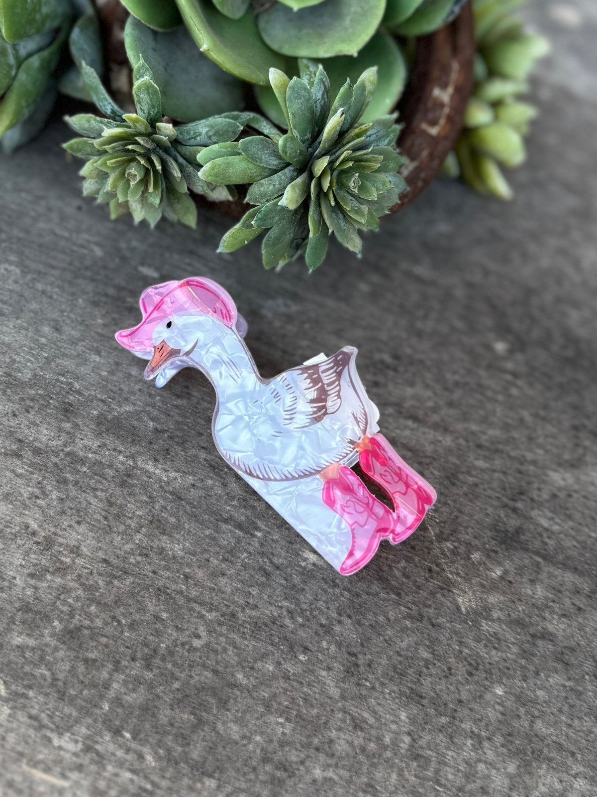 Cowboy Duck Printed Hair Claw Clip - Cowgirls & City Chics