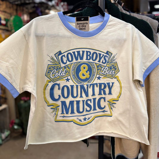 Cowboys & Country Music Ringer Tee - Cowgirls & City Chics