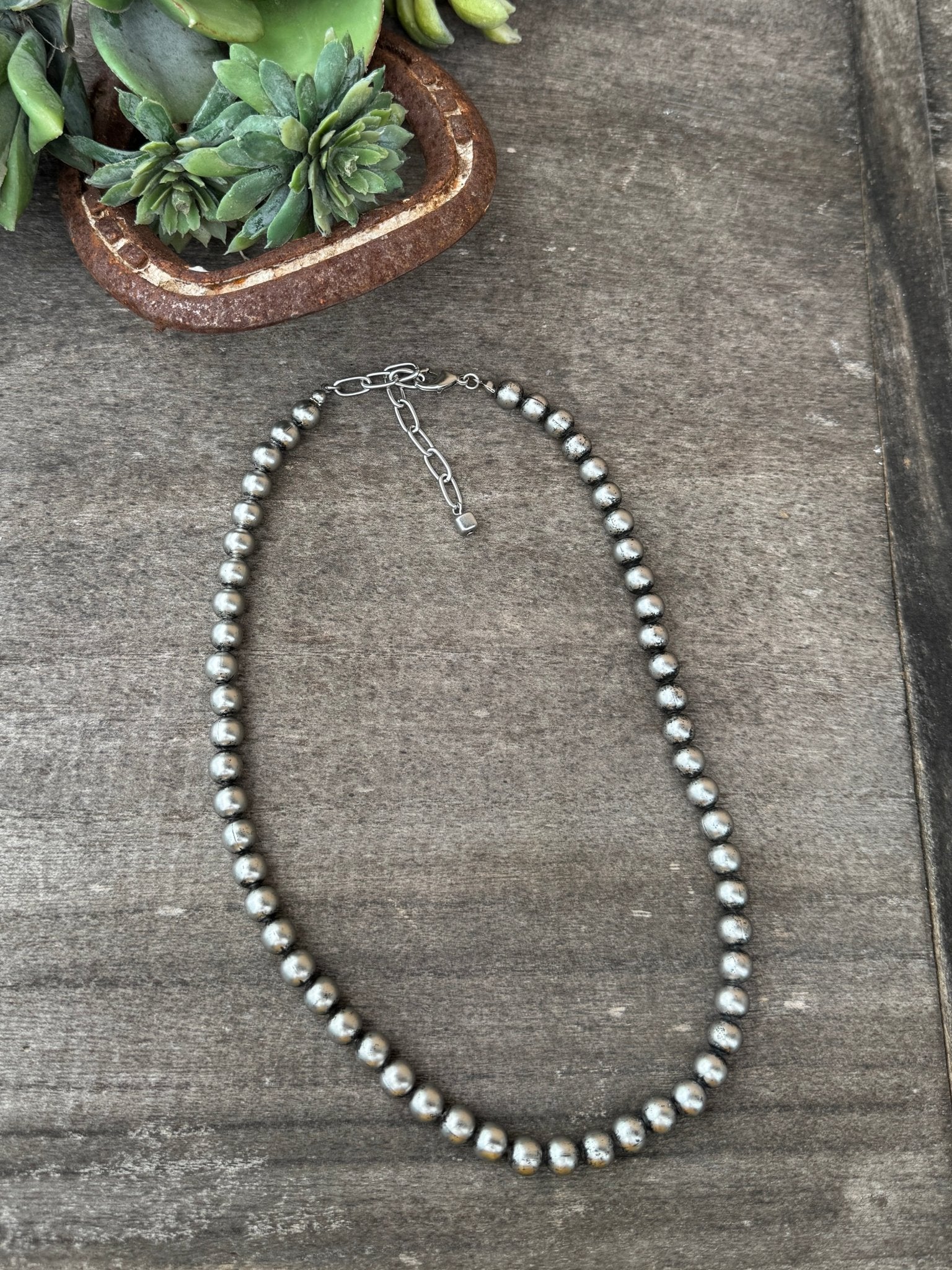 {Cowgirl} Plain Metal Bead Necklace - Cowgirls & City Chics