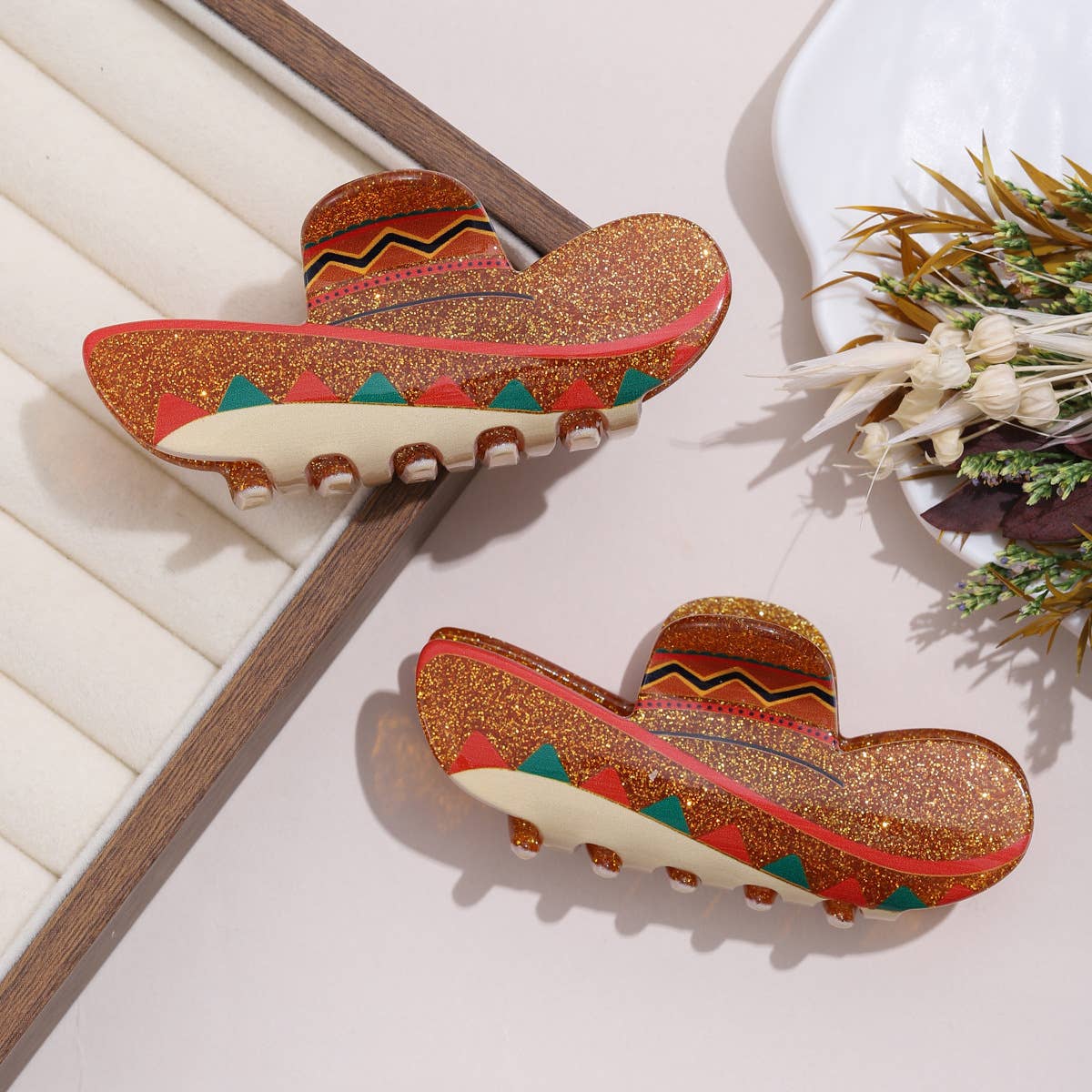 Glitter Sombrero Hair Clip