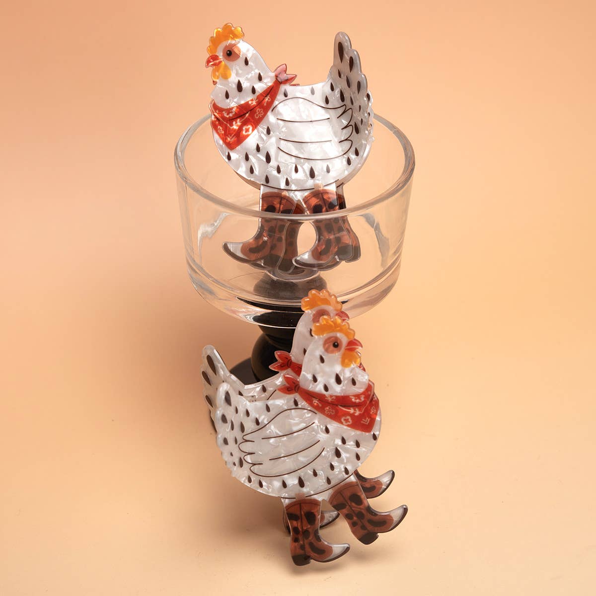 Western Cowboy Chicken Hair Claw Clip