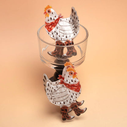 Western Cowboy Chicken Hair Claw Clip