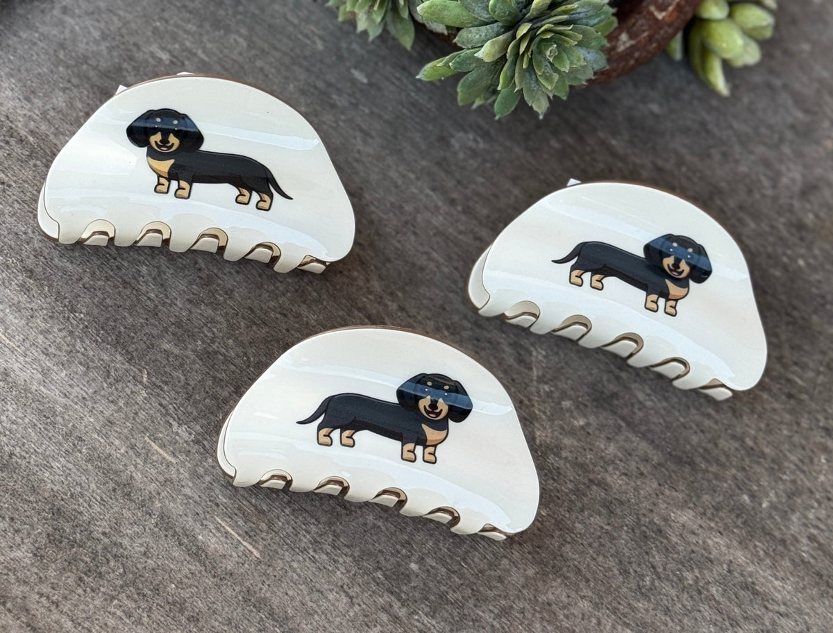 Dachshund Dog Print Hair Clip - Cowgirls & City Chics