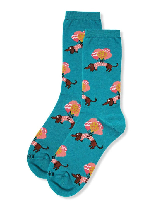 Dachshund Turquoise Socks - Cowgirls & City Chics