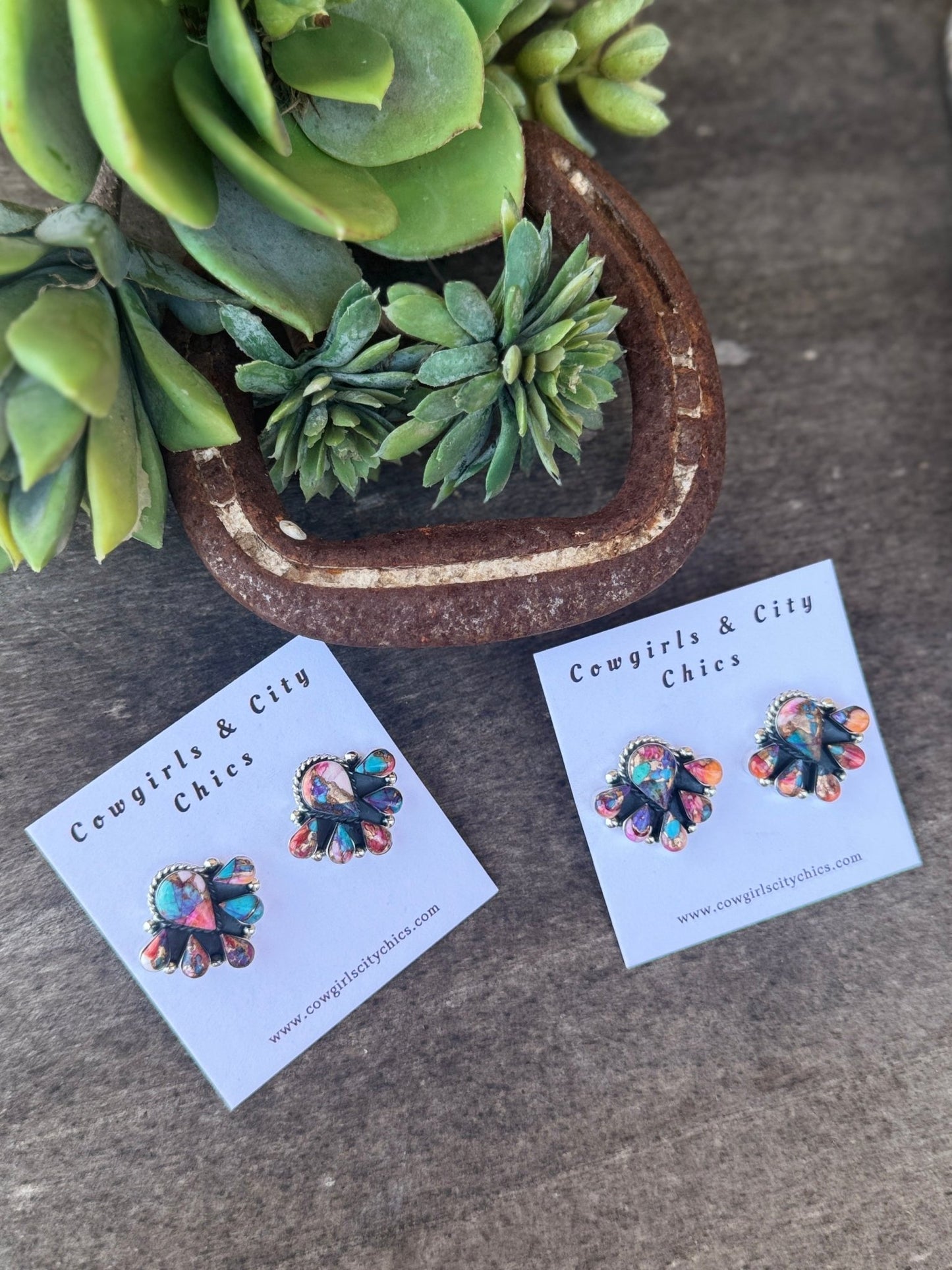 Dahlia Cluster Post Earrings - Cowgirls & City Chics