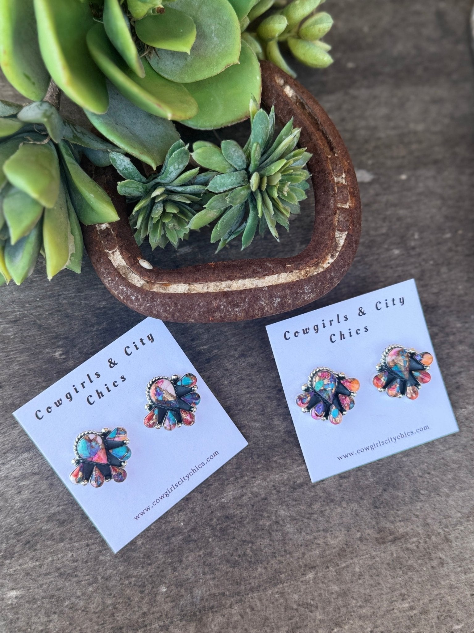 Dahlia Cluster Post Earrings - Cowgirls & City Chics