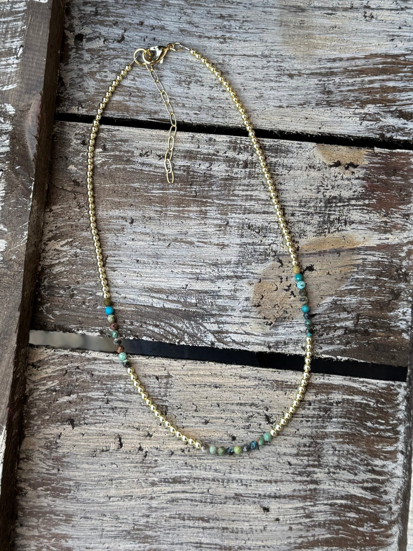 {Daisy} Kingman & Gold Necklace - Cowgirls & City Chics