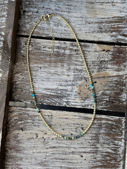{Daisy} Kingman & Gold Necklace - Cowgirls & City Chics